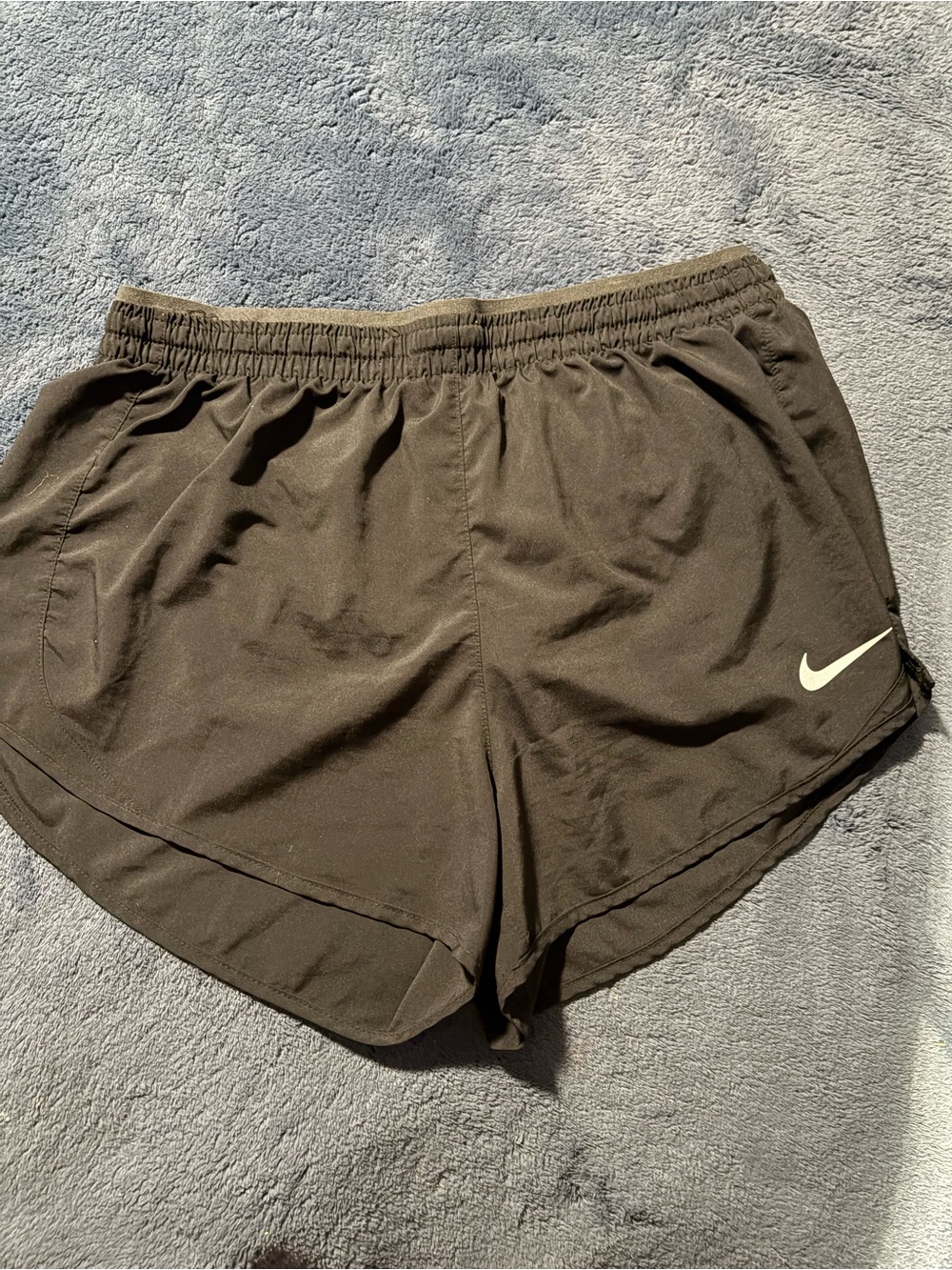 Nike Women’s Black Athletic Running Shorts with White Swoosh